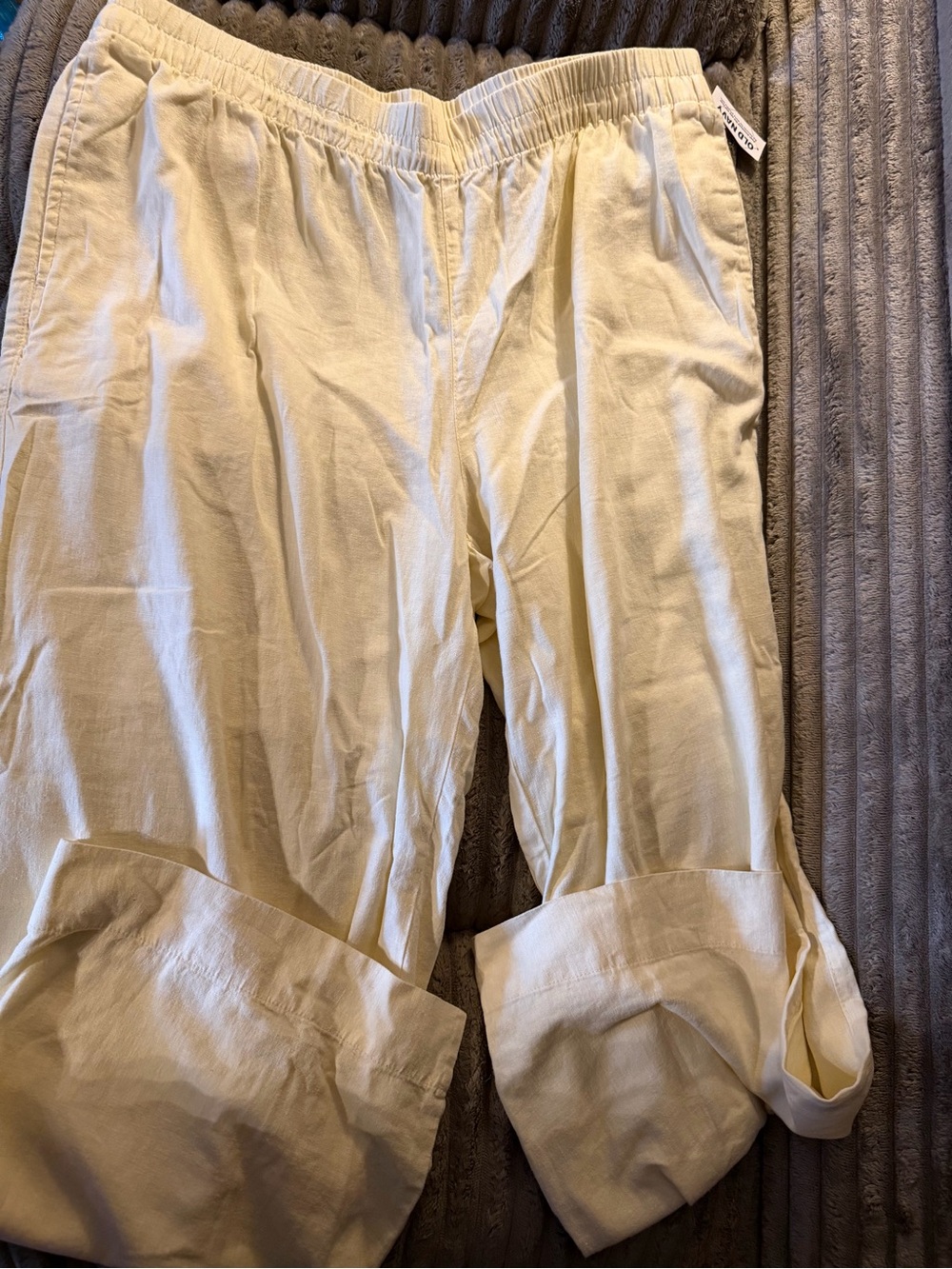 Old Navy Cream Wide-Leg Elastic-Waist Pants XXL